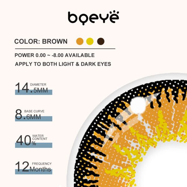 Colored Contacts - Bqeye Mystery Brown Colored Contact Lenses
