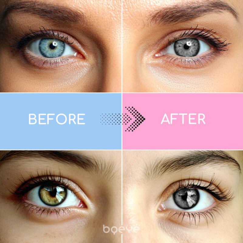 Colored Contacts - Bqeye Stunna Girl Grey Colored Contact Lenses