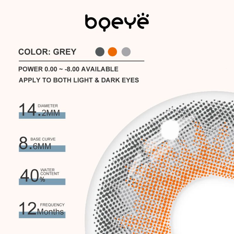 Colored Contacts - Bqeye Trinity Grey Colored Contact Lenses