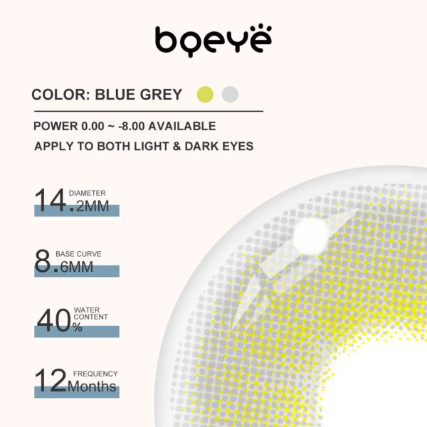 Bqeye Colored Contact Lenses - Bqeye Polar Lights Blue Grey Colored Contact Lenses
