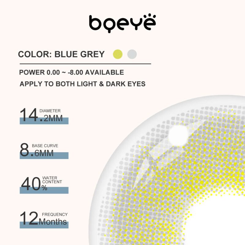 Bqeye Colored Contact Lenses - Bqeye Polar Lights Blue Grey Colored Contact Lenses
