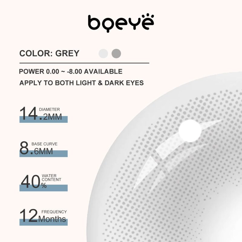 Bqeye Colored Contact Lenses - Bqeye Polar Lights Grey Colored Contact Lenses