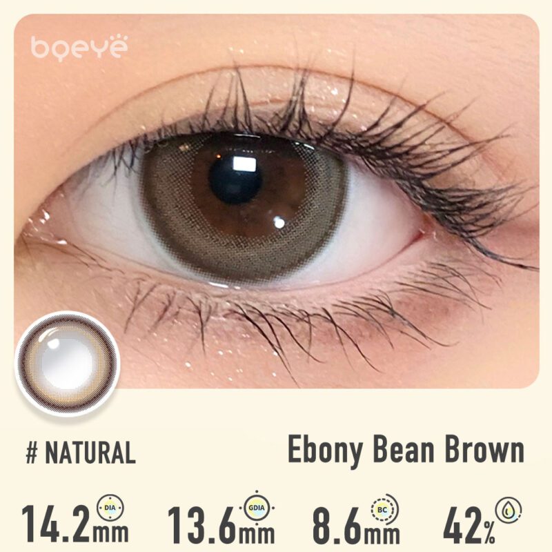 Bqeye Colored Contact Lenses - Ebony Bean Brown Colored Contact Lenses