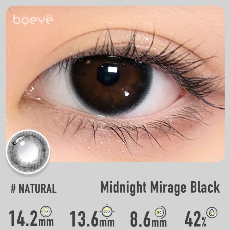 Bqeye Colored Contact Lenses - Midnight Mirage Black Colored Contacts