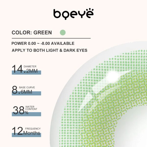 Bqeye Colored Contact Lenses - Pixie Green Contact Lenses
