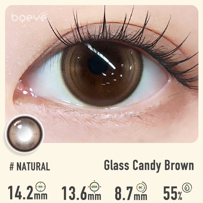 Bqeye Colored Contact Lenses - Glass Candy Brown Contact Lenses
