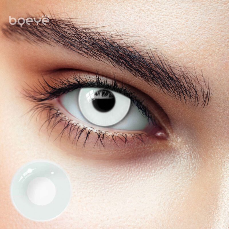 Bqeye Colored Contact Lenses - Circle Block White Contact Lenses