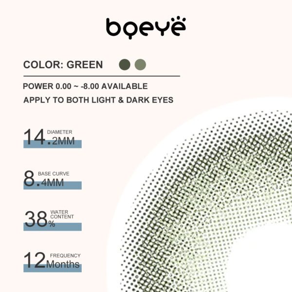 Lentes de Contacto Coloridas Bqeye - Lentes de Contacto Coloridas Verde Lucente