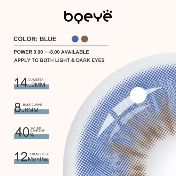 Bqeye Colored Contact Lenses - Lentes de contacto coloridas Wildness Blue