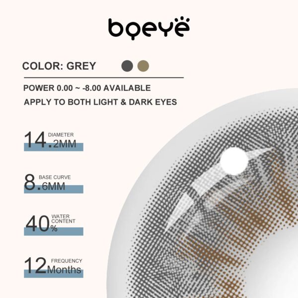 Bqeye Colored Contact Lenses - Wildness Grey Colored Contact Lenses