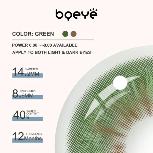 Bqeye Colored Contact Lenses - Wildness Green Colored Contact Lenses
